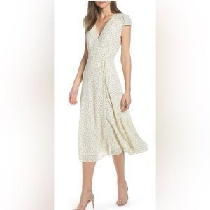 Reformation Cream Polka Dot Midi Dress Size XS